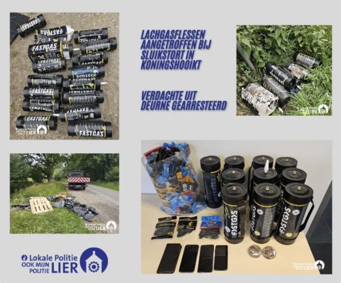 Lege cilinders Lachgas aangetroffen in Koningshooikt