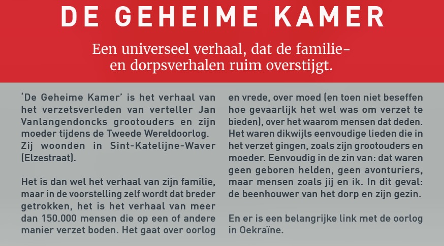 Theatervoorstelling 'De geheime Kamer' in CC Vredeberg
