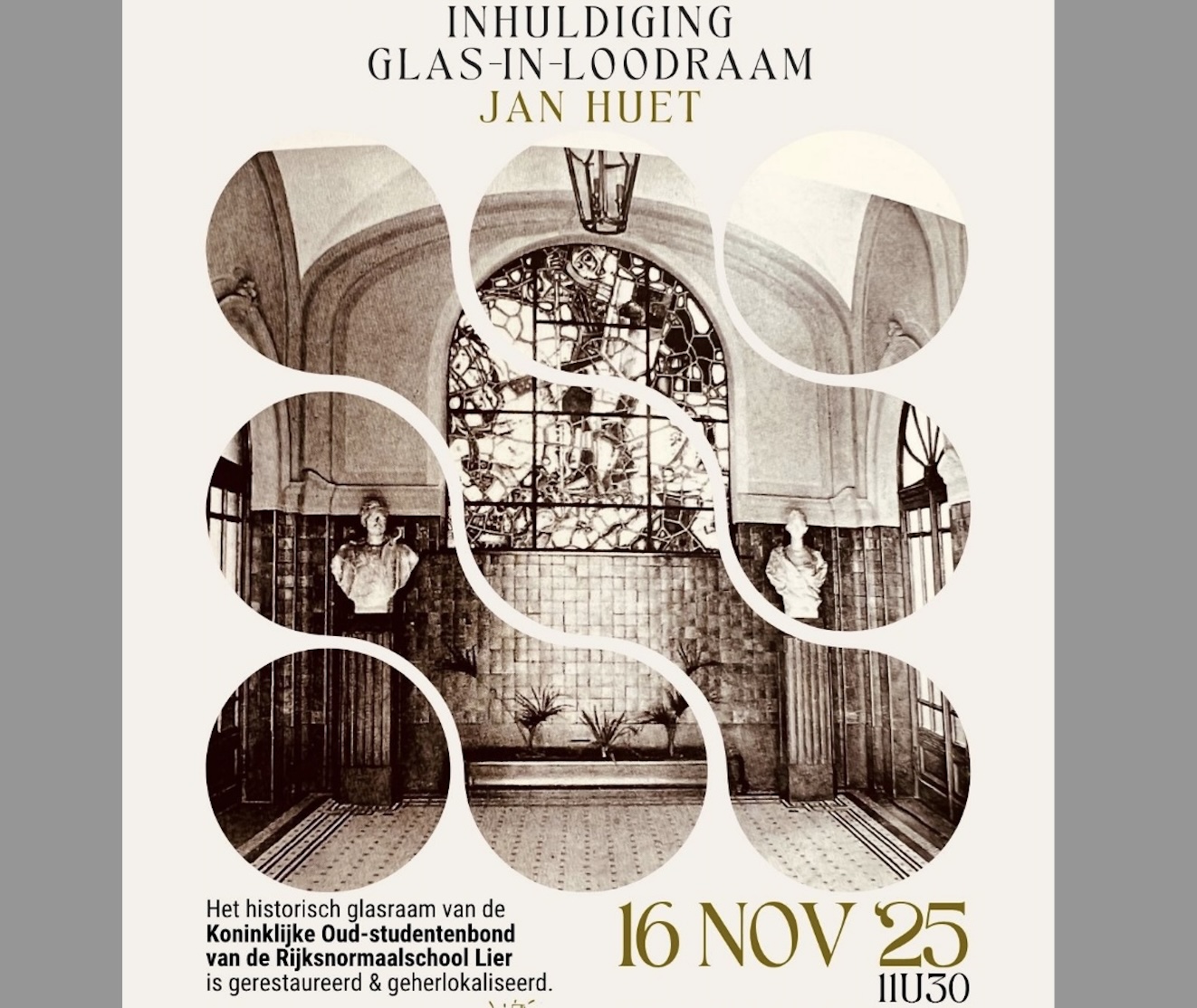 Onthulling gerestaureerd glas-in-loodraam in De Kwekerij Lier